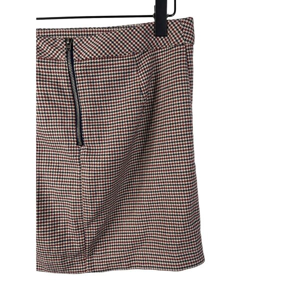 Free People Brown Plaid Houndstooth Ruched Mini Skirt Size 4 Small - Picture 9 of 12